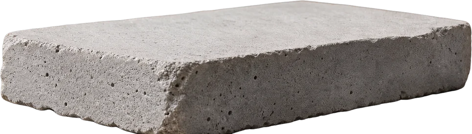 Concrete display block separated as its own transparent layer