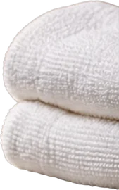 Folded white towels separated as its own transparent layer